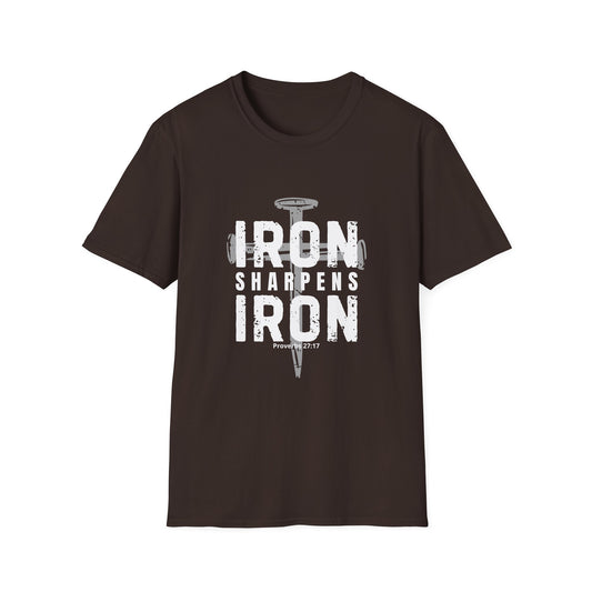 "Iron Sharpens Iron" - Distressed Cross Graphic T-Shirt