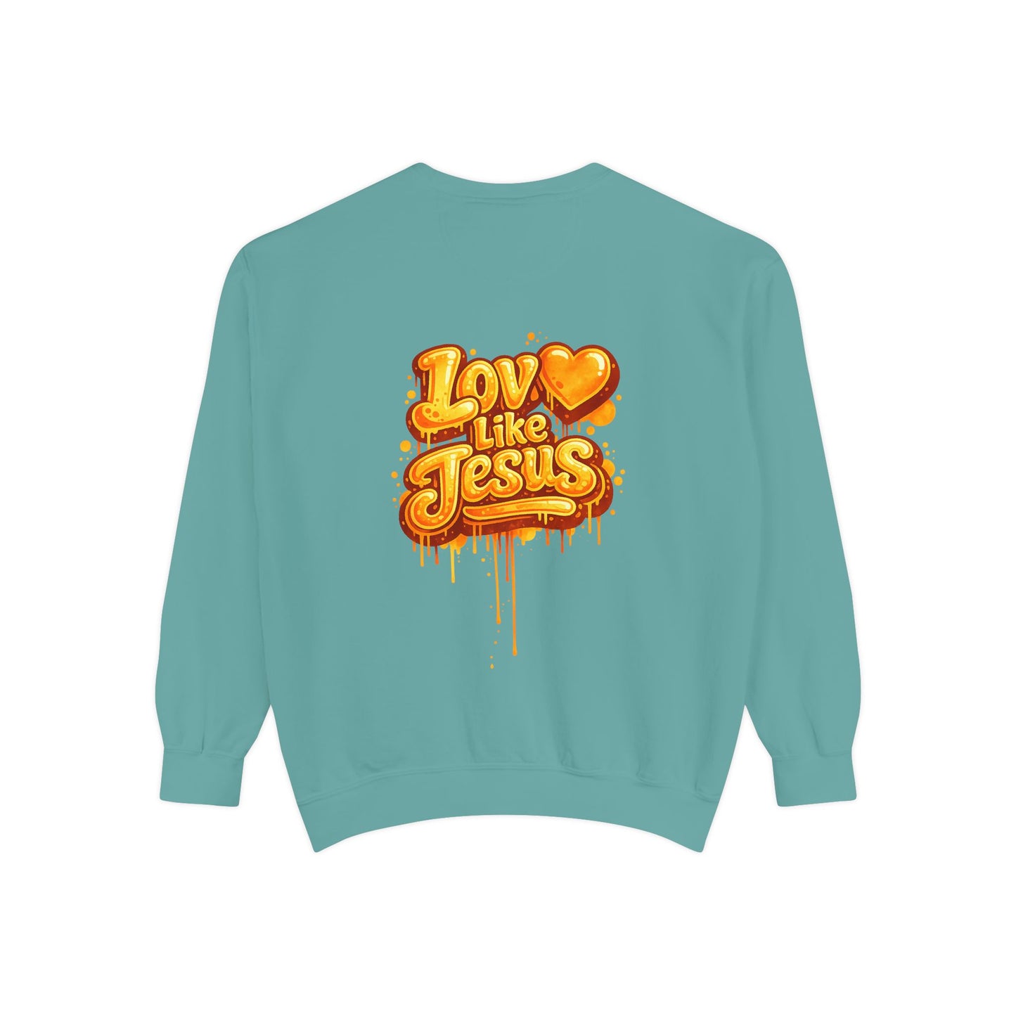 Love Like Jesus Retro Heart Sweatshirt — Women's Christian Graphic
