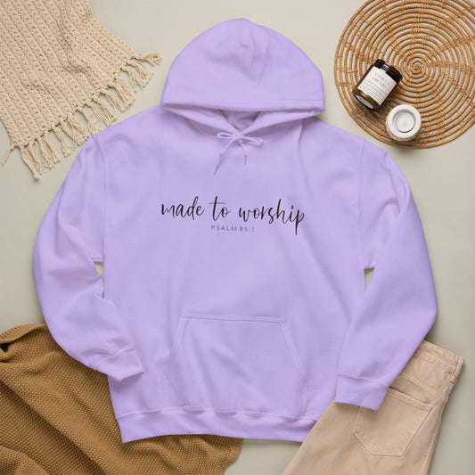 "Made to Worship" Hoodie — 'Made to Worship' Psalms 95:1 Christian Hoodie