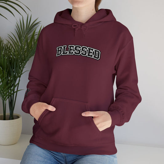 BLESSED Collegiate Embroidered Hoodie Bold faith. Everyday comfort.