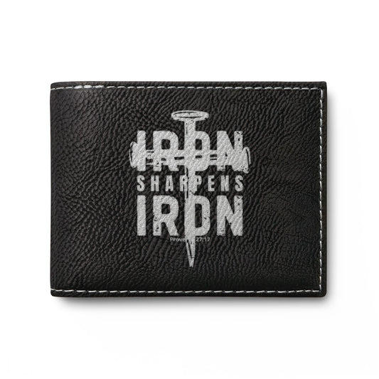 Bi-Fold Wallet — 'Iron Sharpens Iron' Nail Logo Leather Wallet