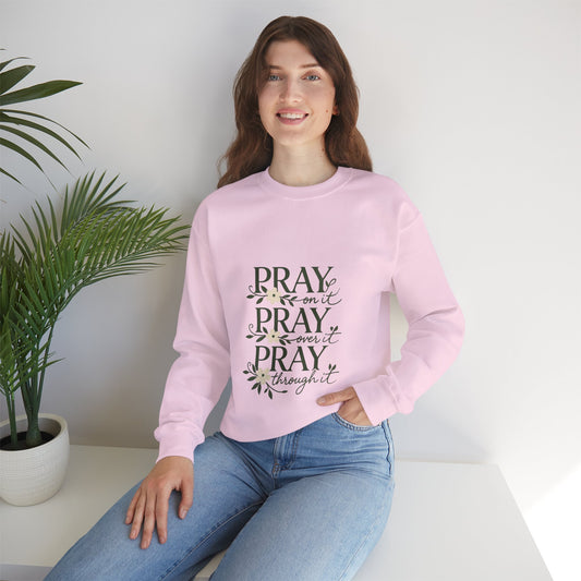 Prayer Floral Crewneck Sweatshirt — Faith-Inspired Christian Pullover
