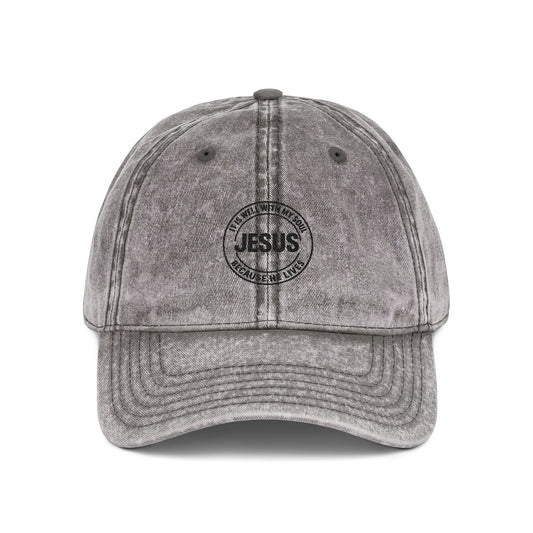 Jesus Vintage Embroidered Cap — Washed Red Baseball Hat