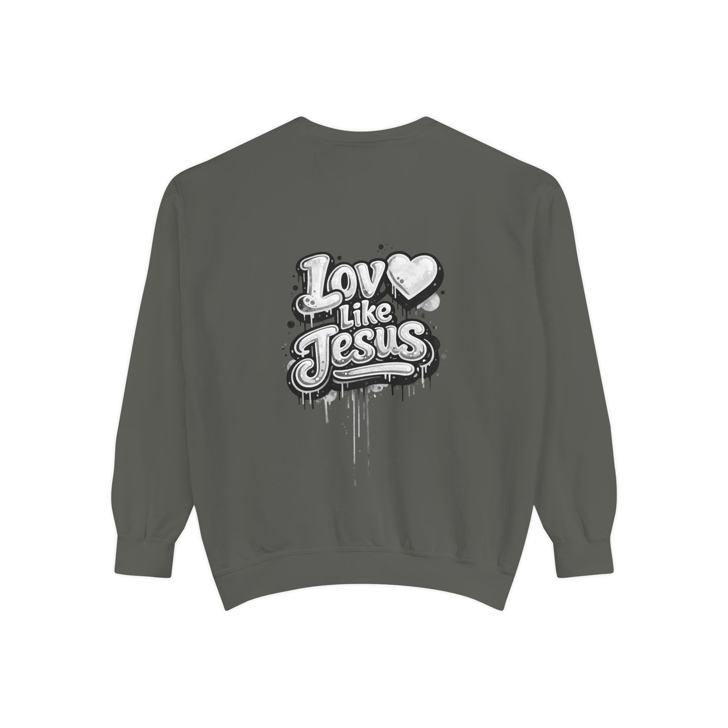 Love Like Jesus Retro Heart Sweatshirt — Women's Christian Graphic