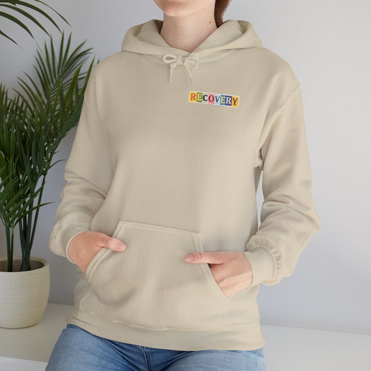 Recovery Words Hoodie — Inspirational Word Cloud Hooded Sweatshirt