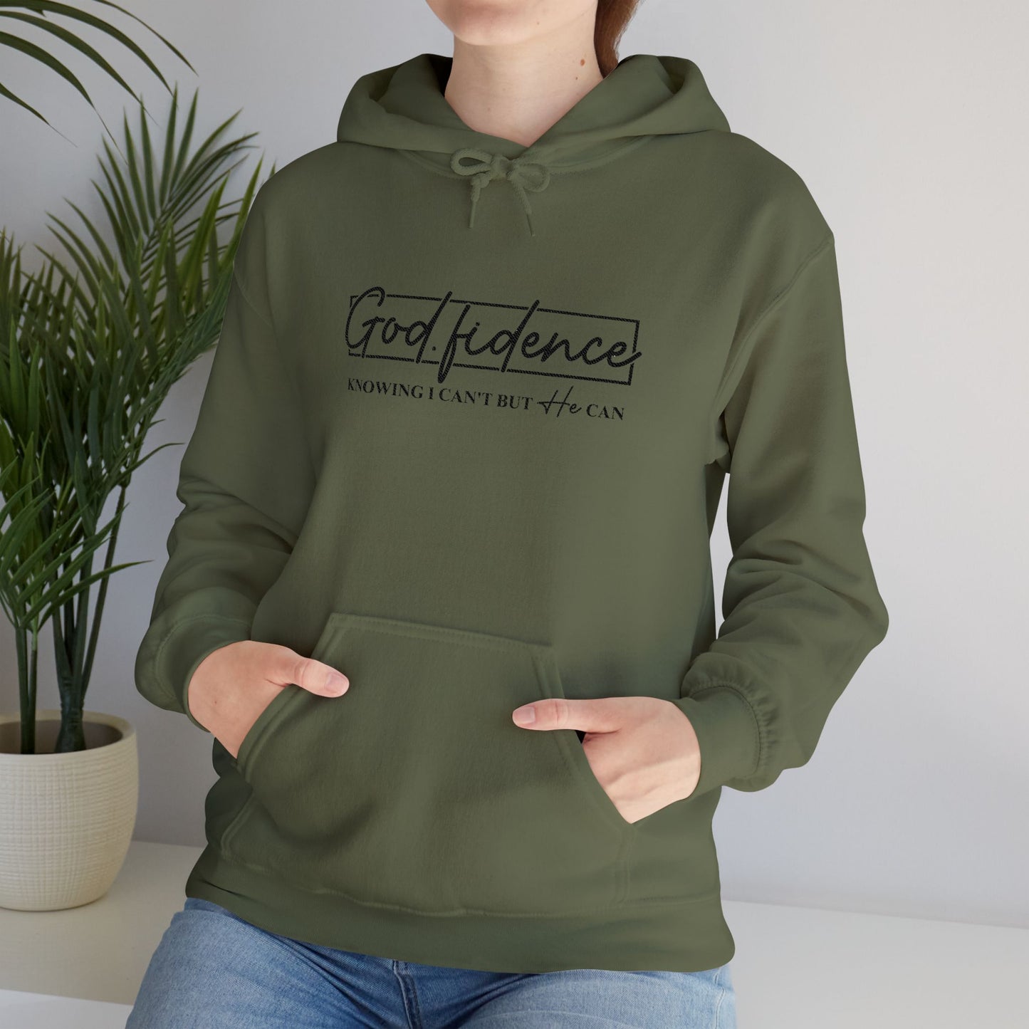 Embroidered "God.fidence" Hoodie — Faith Inspired Hooded Sweatshirt