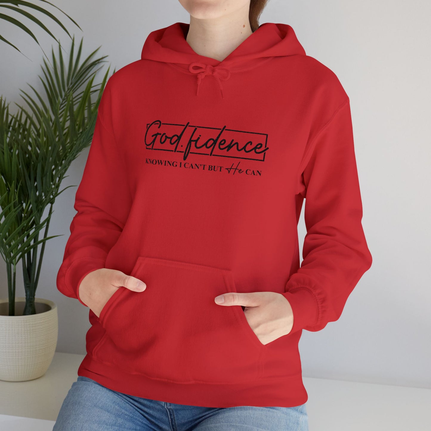 Embroidered "God.fidence" Hoodie — Faith Inspired Hooded Sweatshirt