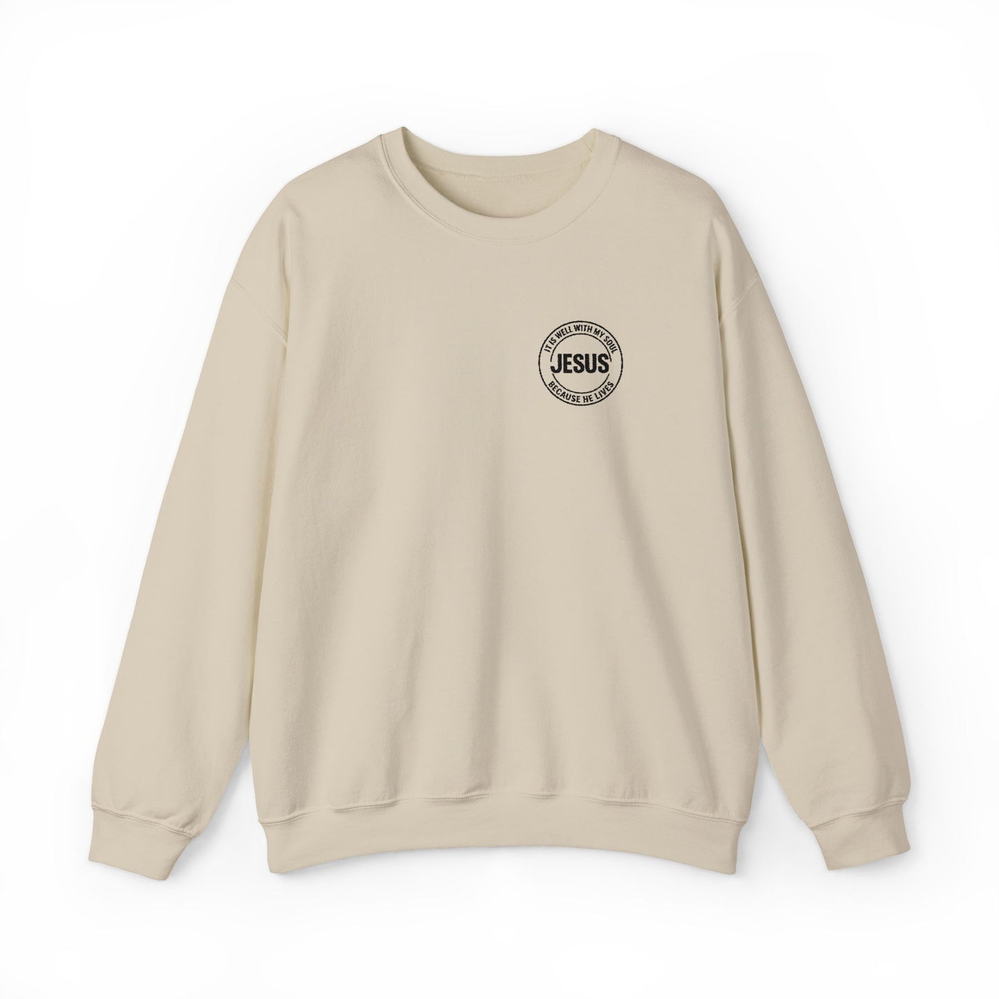 Embroidered "It is well with my soul" quiet statement of faith emblem sweatshirt