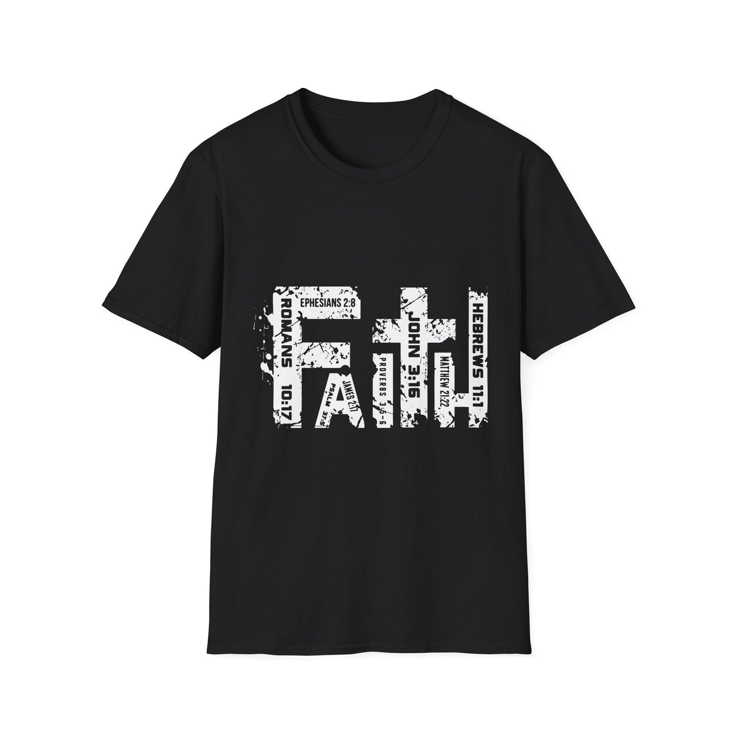 Faith Cross T-Shirt — Christian Scripture Graphic Tee (Ephesians 2:8)