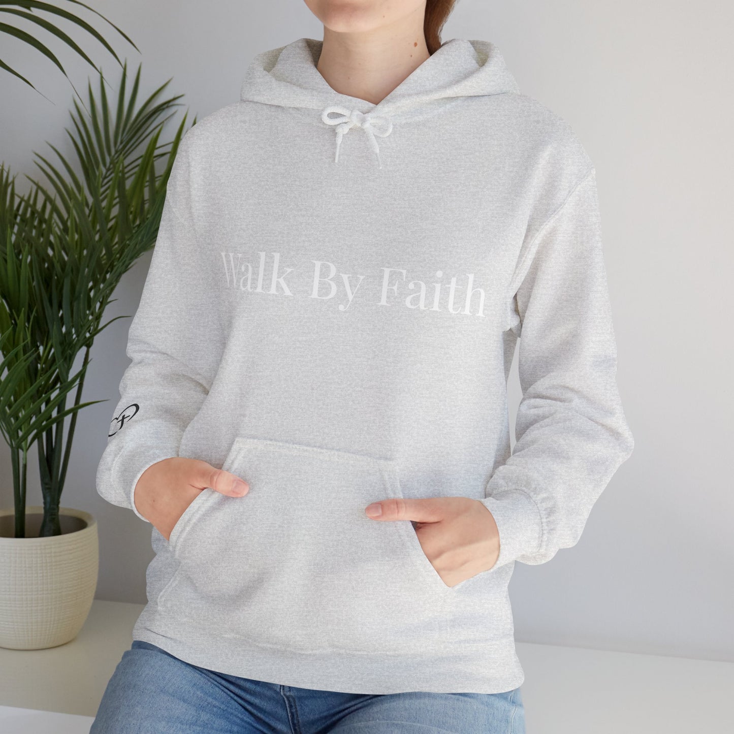Walk by Faith Hoodie — Heart Cross Sleeve