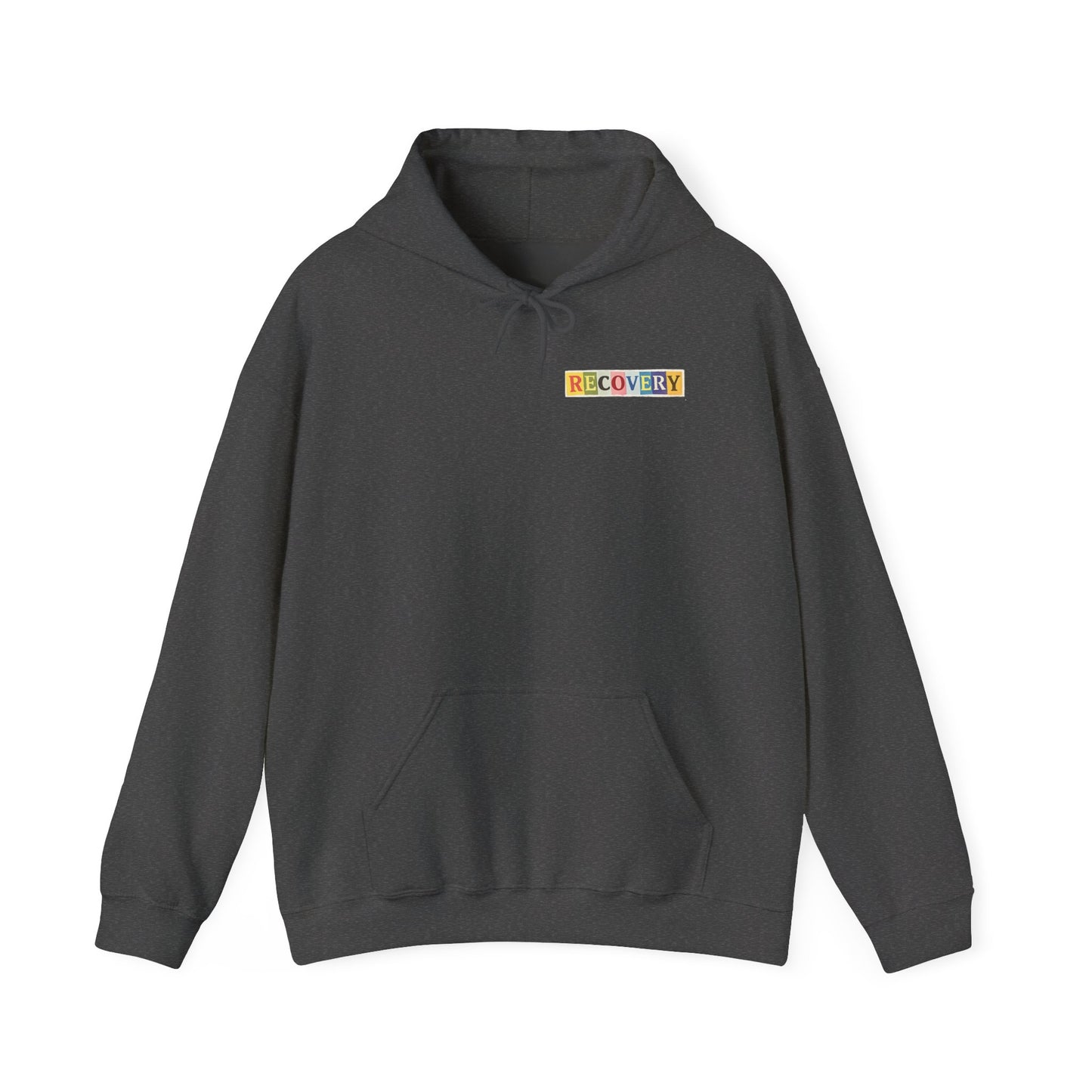 Recovery Words Hoodie — Inspirational Word Cloud Hooded Sweatshirt