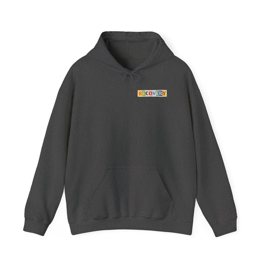 Recovery Words Hoodie — Inspirational Word Cloud Hooded Sweatshirt