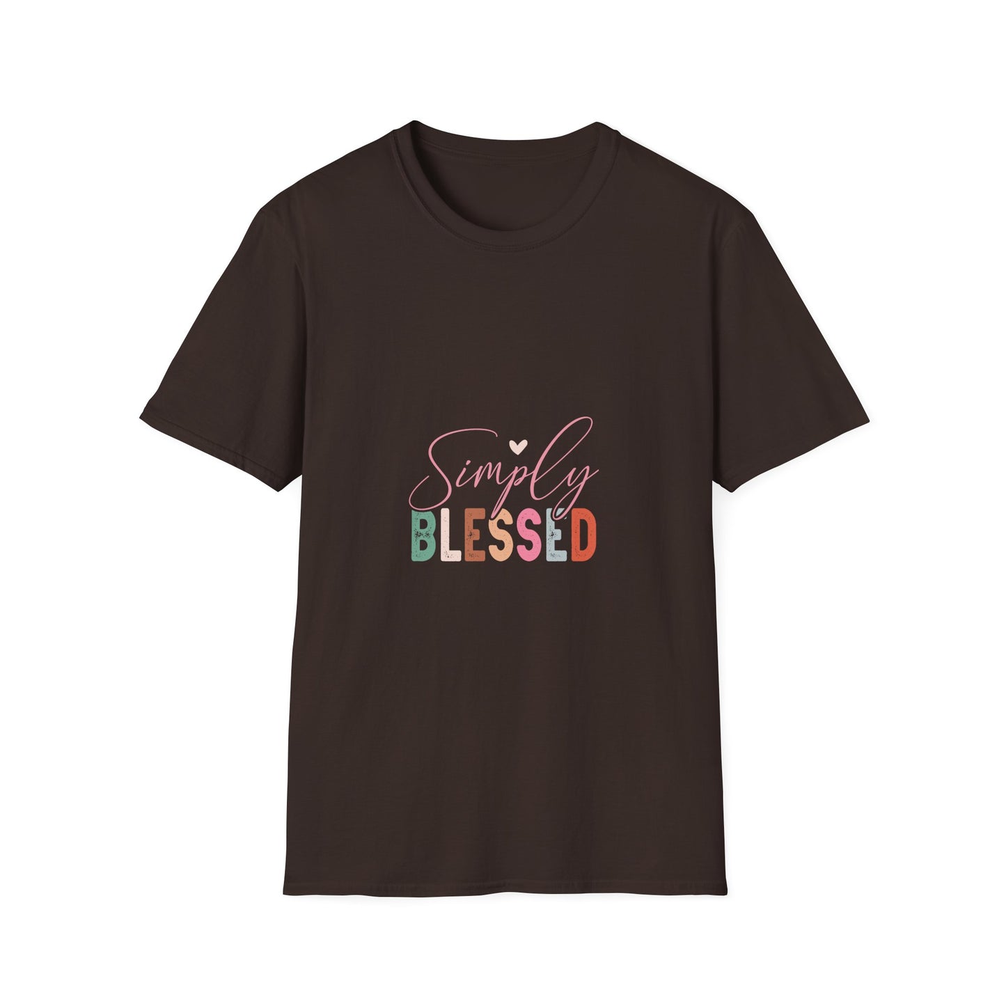 Simply Blessed T-Shirt — Pastel Script Faith Tee