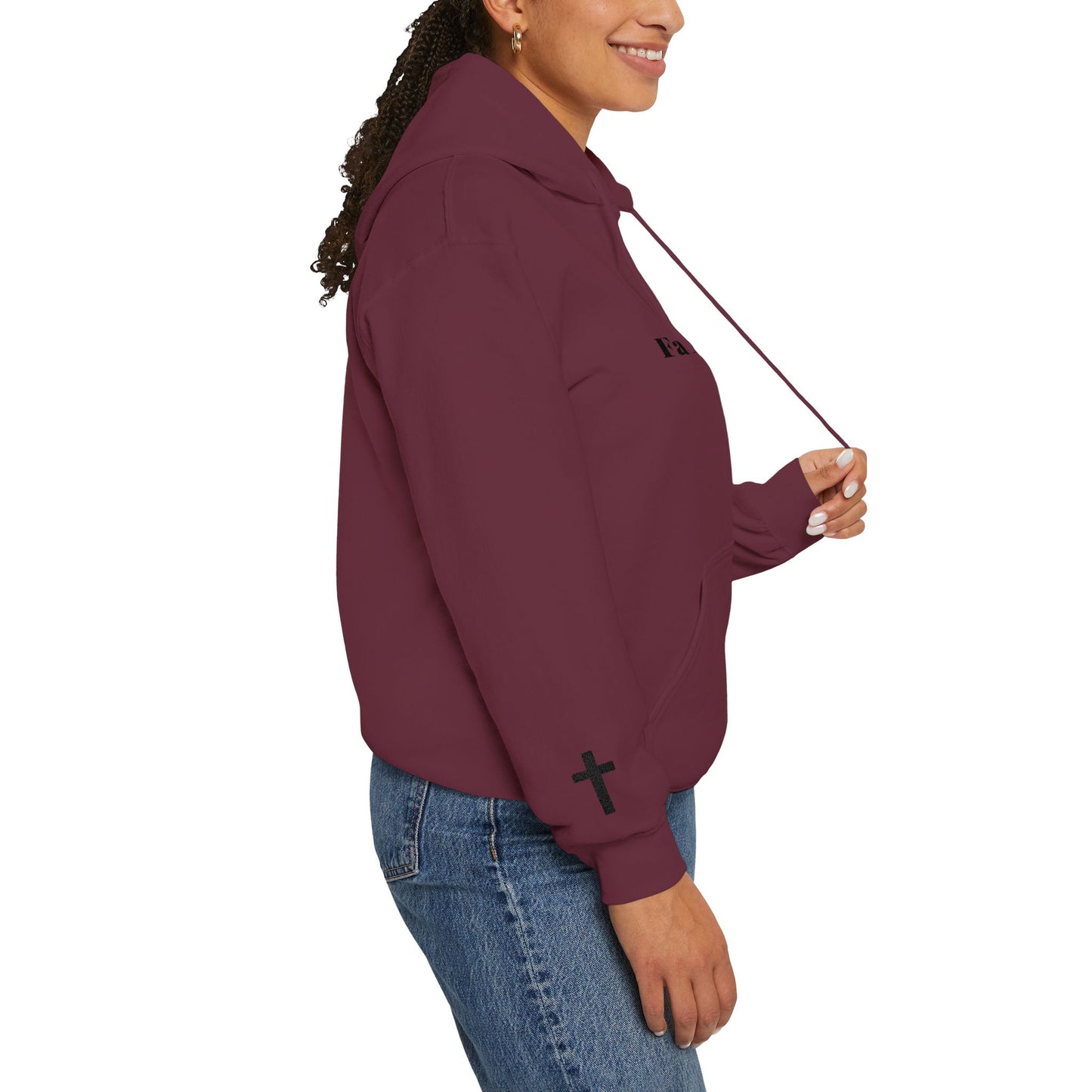 Faith Over Fear Hoodie — Minimal Christian Cross Pullover