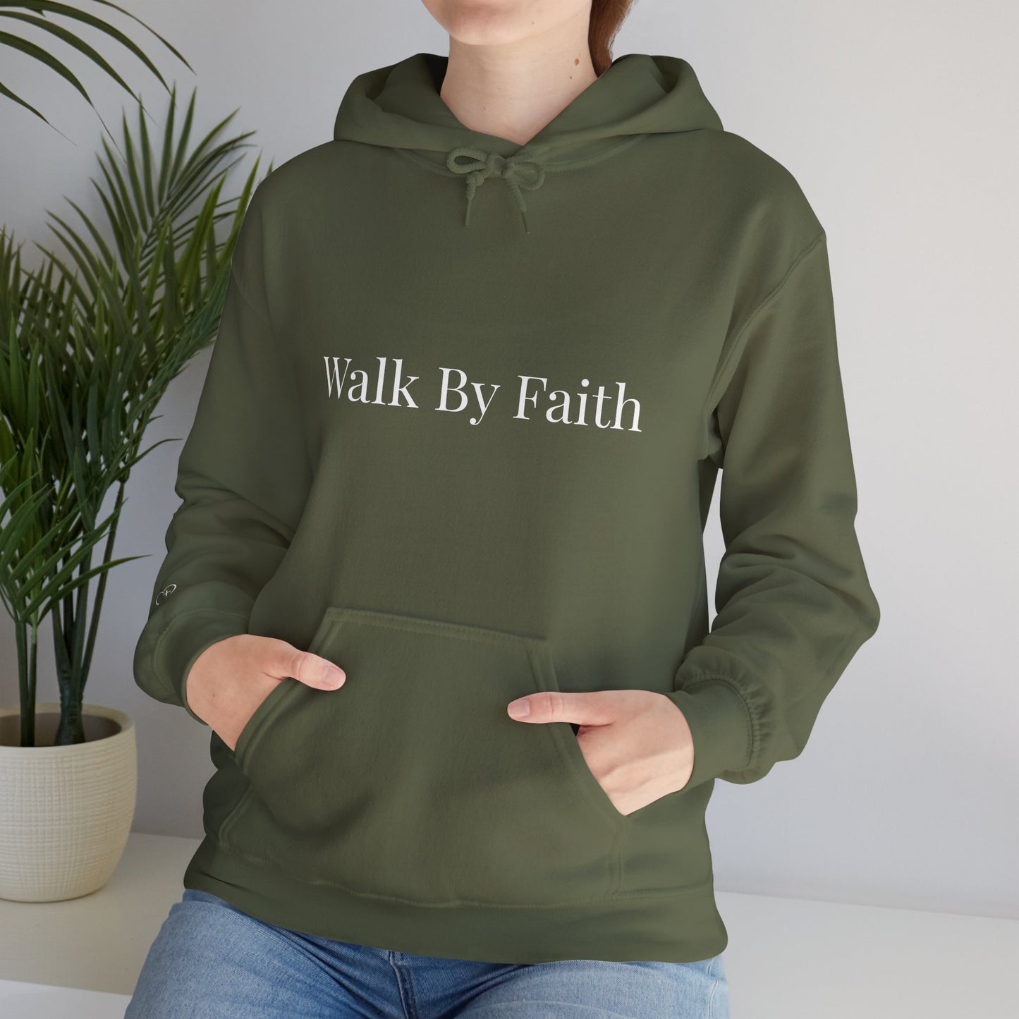 Walk by Faith Hoodie — Heart Cross Sleeve
