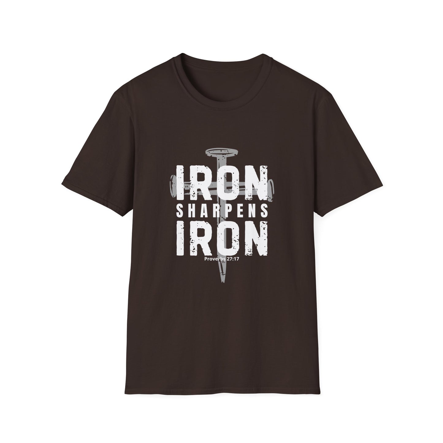 "Iron Sharpens Iron" - Distressed Cross Graphic T-Shirt