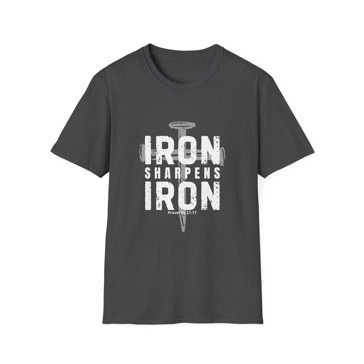 "Iron Sharpens Iron" - Distressed Cross Graphic T-Shirt