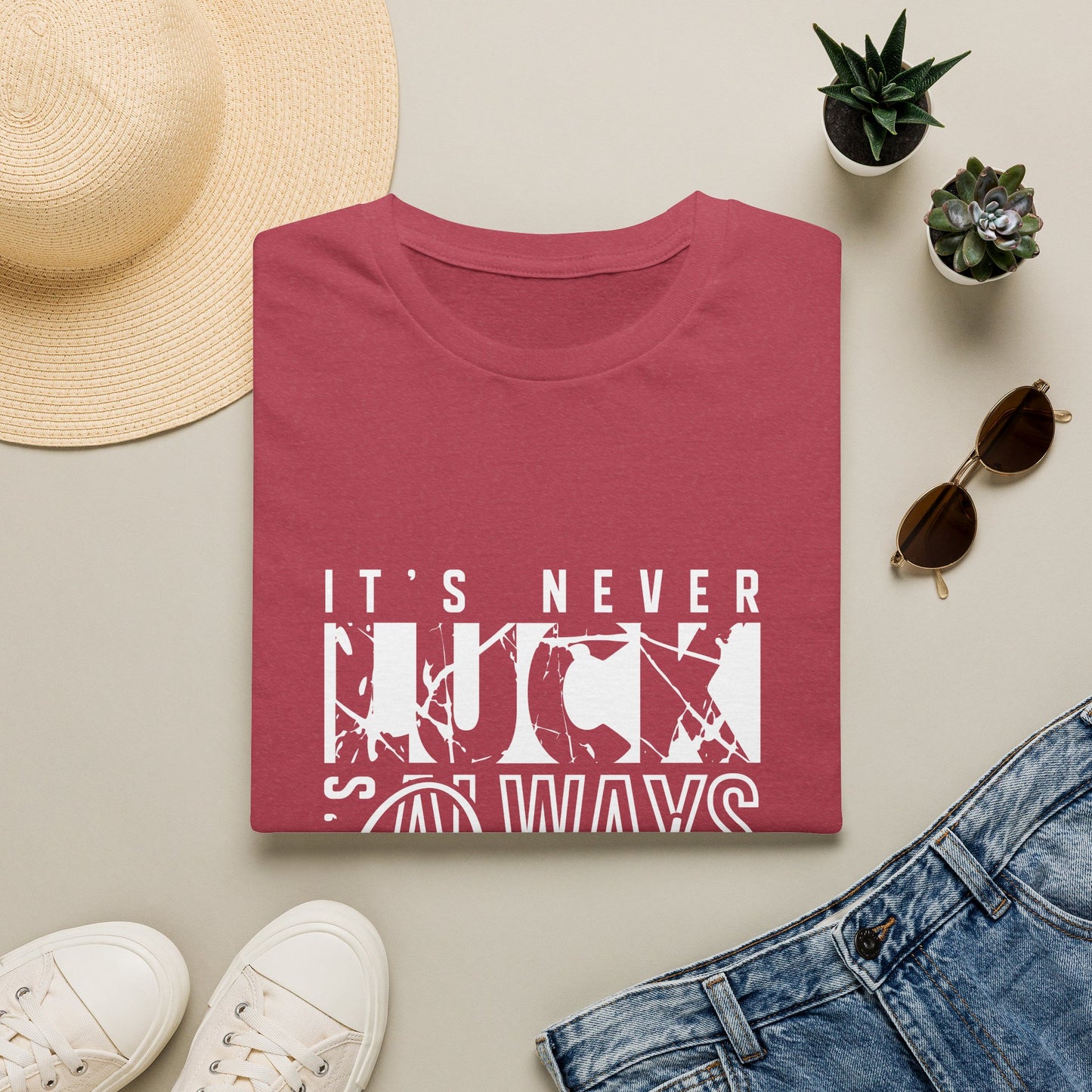 "It's Never Luck, It's Always God" Inspirational Graphic Tee
