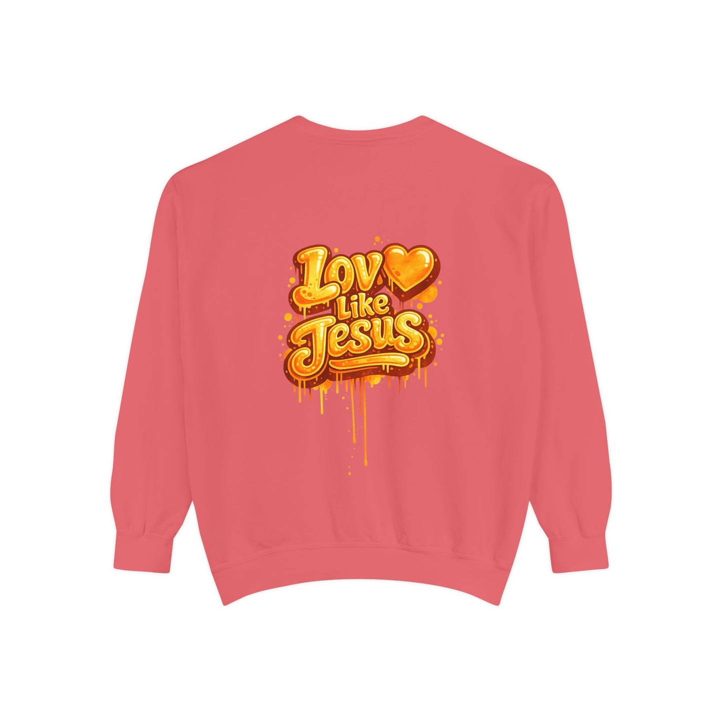 Love Like Jesus Retro Heart Sweatshirt — Women's Christian Graphic