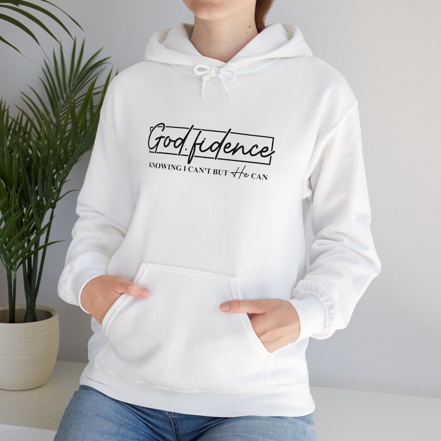 Embroidered "God.fidence" Hoodie — Faith Inspired Hooded Sweatshirt