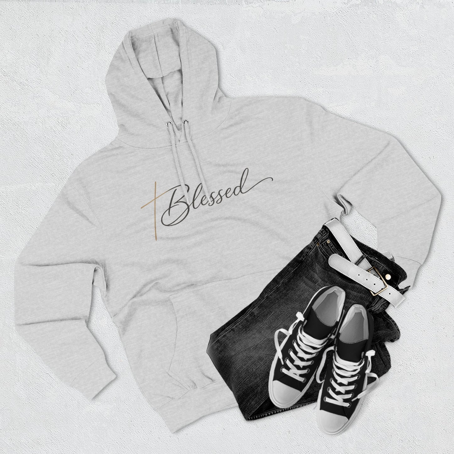 Blessed Script Hoodie — Minimalist Inspirational Pullover