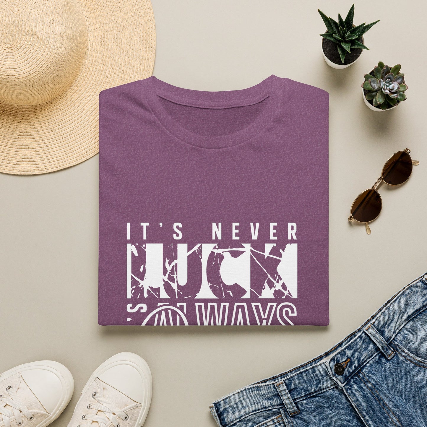 "It's Never Luck, It's Always God" Inspirational Graphic Tee