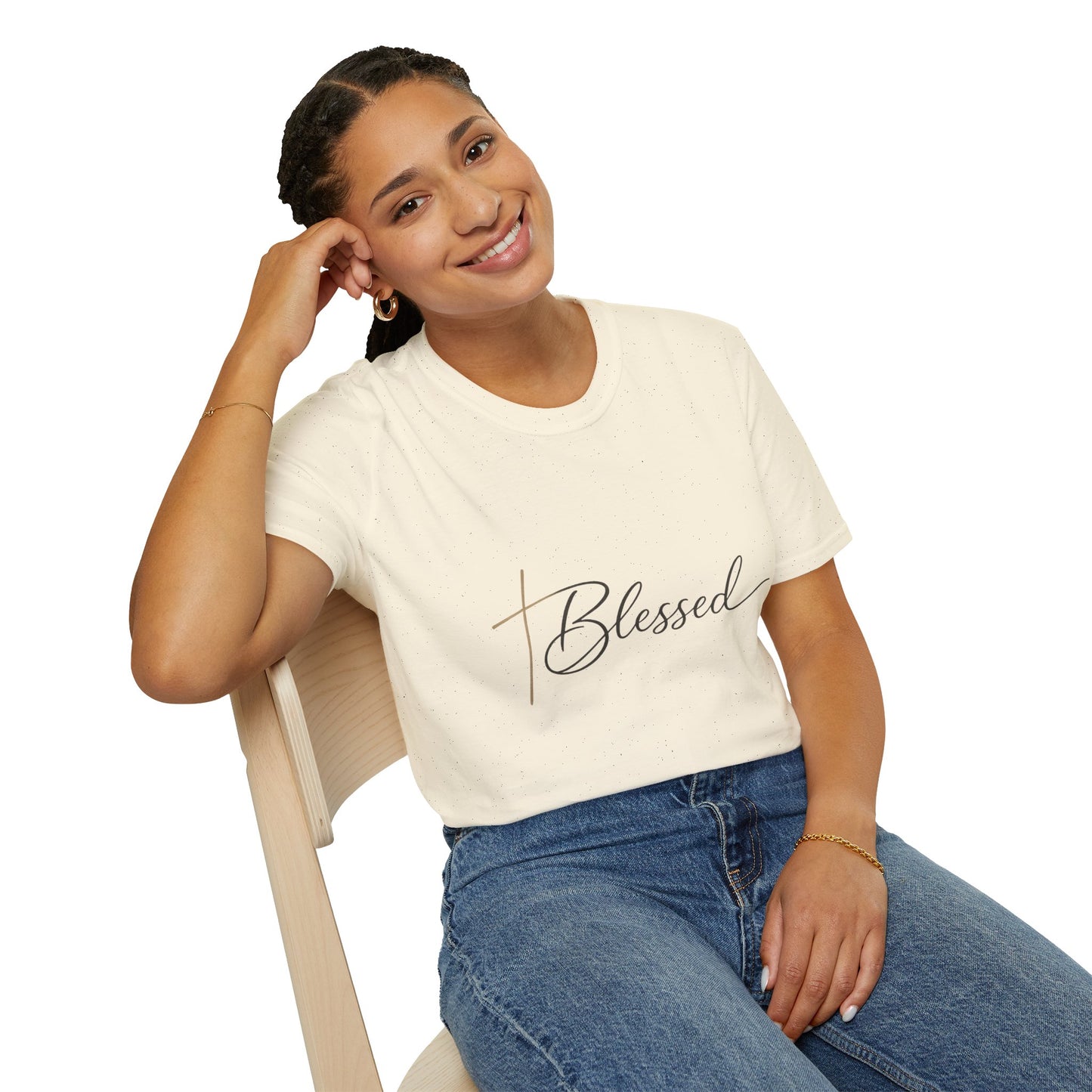 Minimal Gold Cross T-Shirt