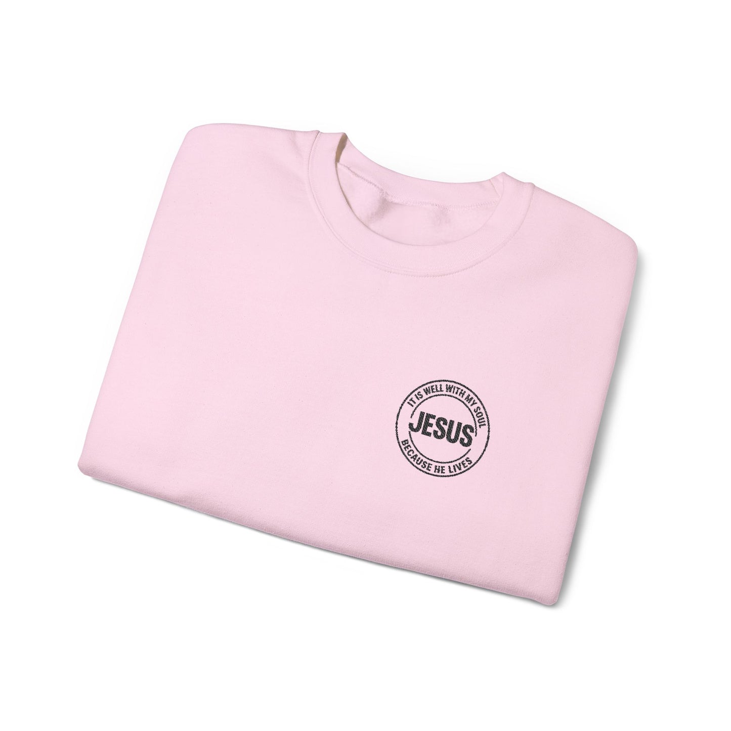Embroidered "It is well with my soul" quiet statement of faith emblem sweatshirt