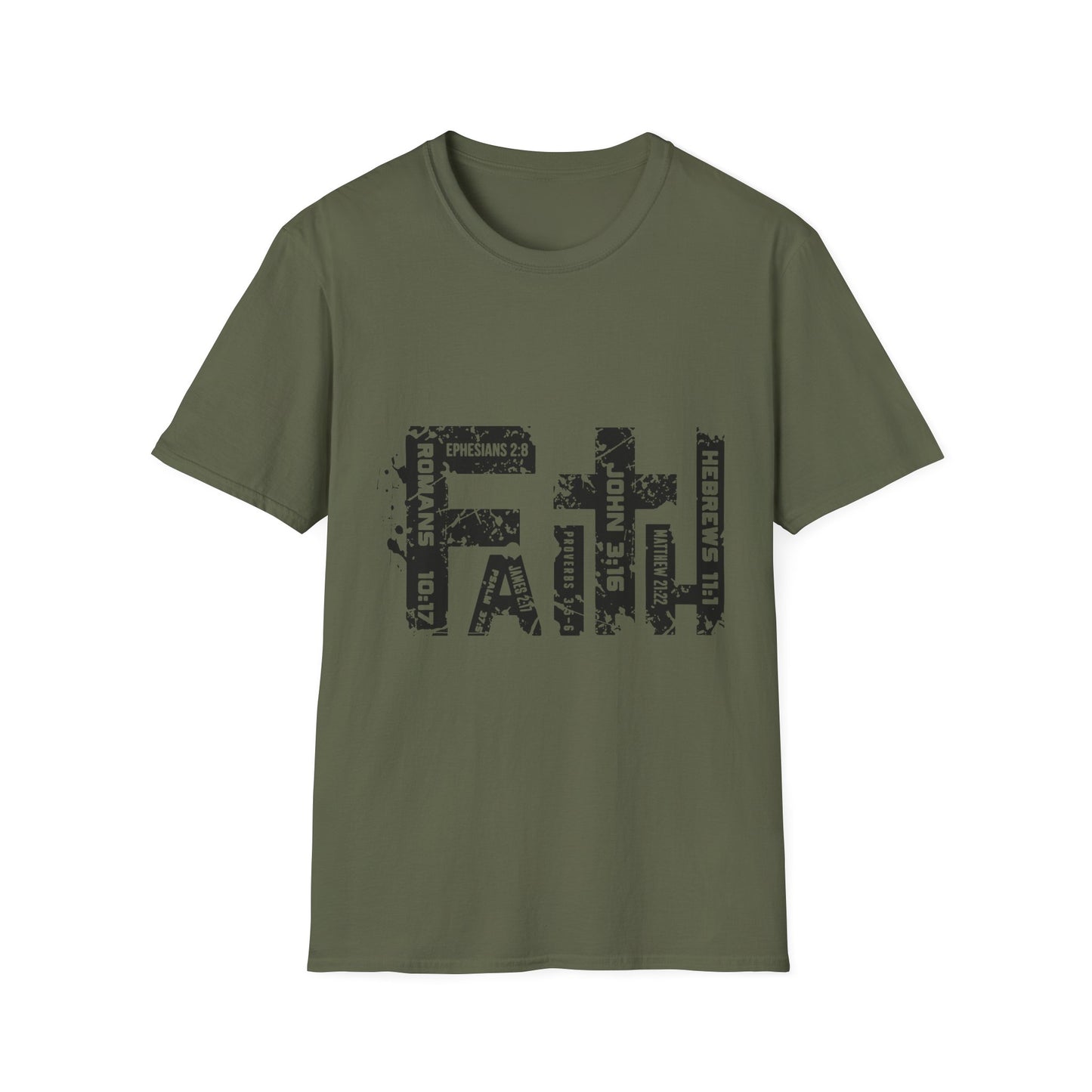 Faith Cross T-Shirt — Christian Scripture Graphic Tee (Ephesians 2:8)