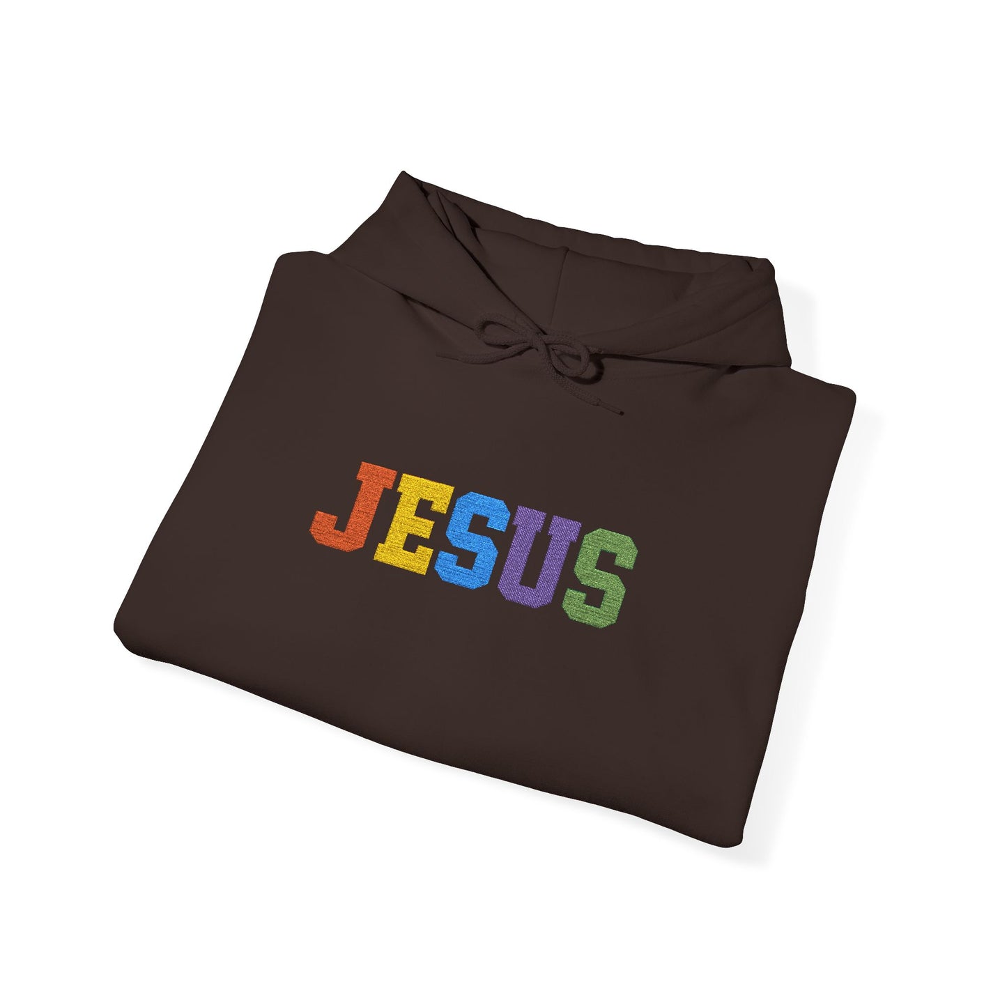 Embroidered Faith-Inspired “JESUS” Pullover Hoodie for Everyday Comfort