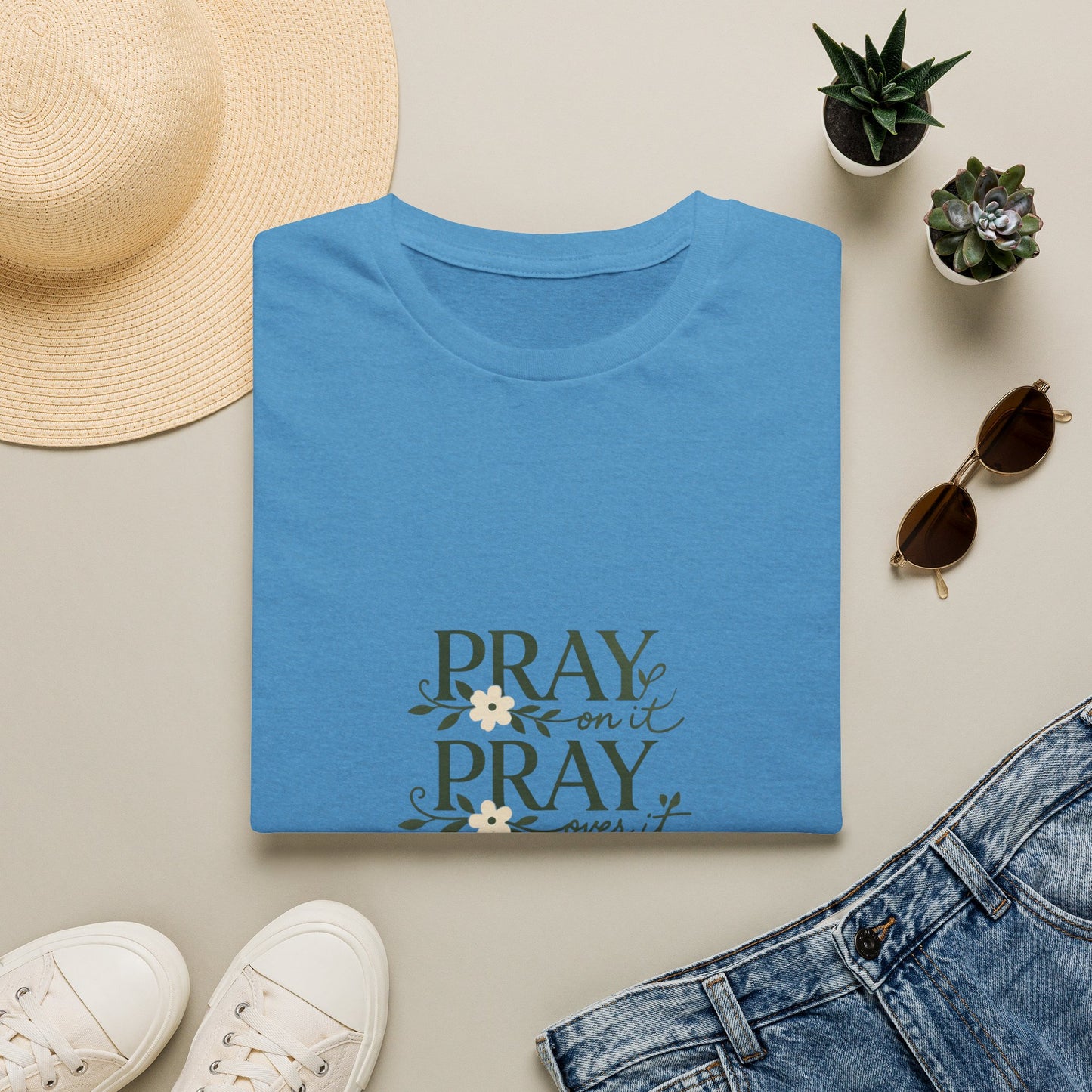 Floral "Pray On It, Pray Over It, Pray Through It" Tee