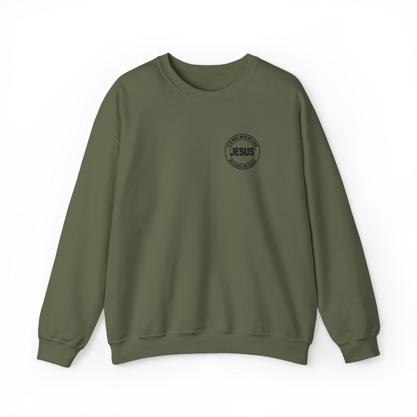 Embroidered "It is well with my soul" quiet statement of faith emblem sweatshirt