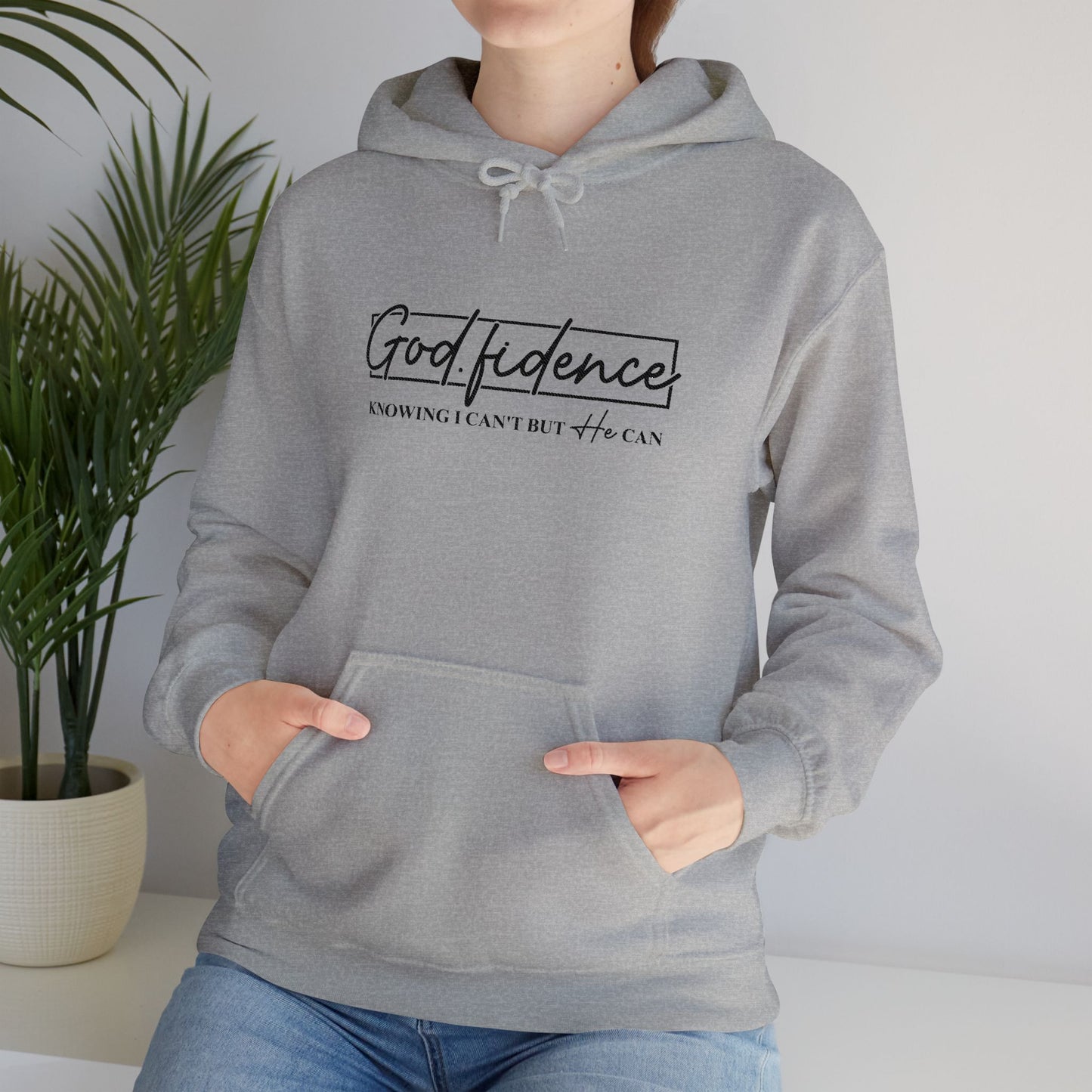 Embroidered "God.fidence" Hoodie — Faith Inspired Hooded Sweatshirt