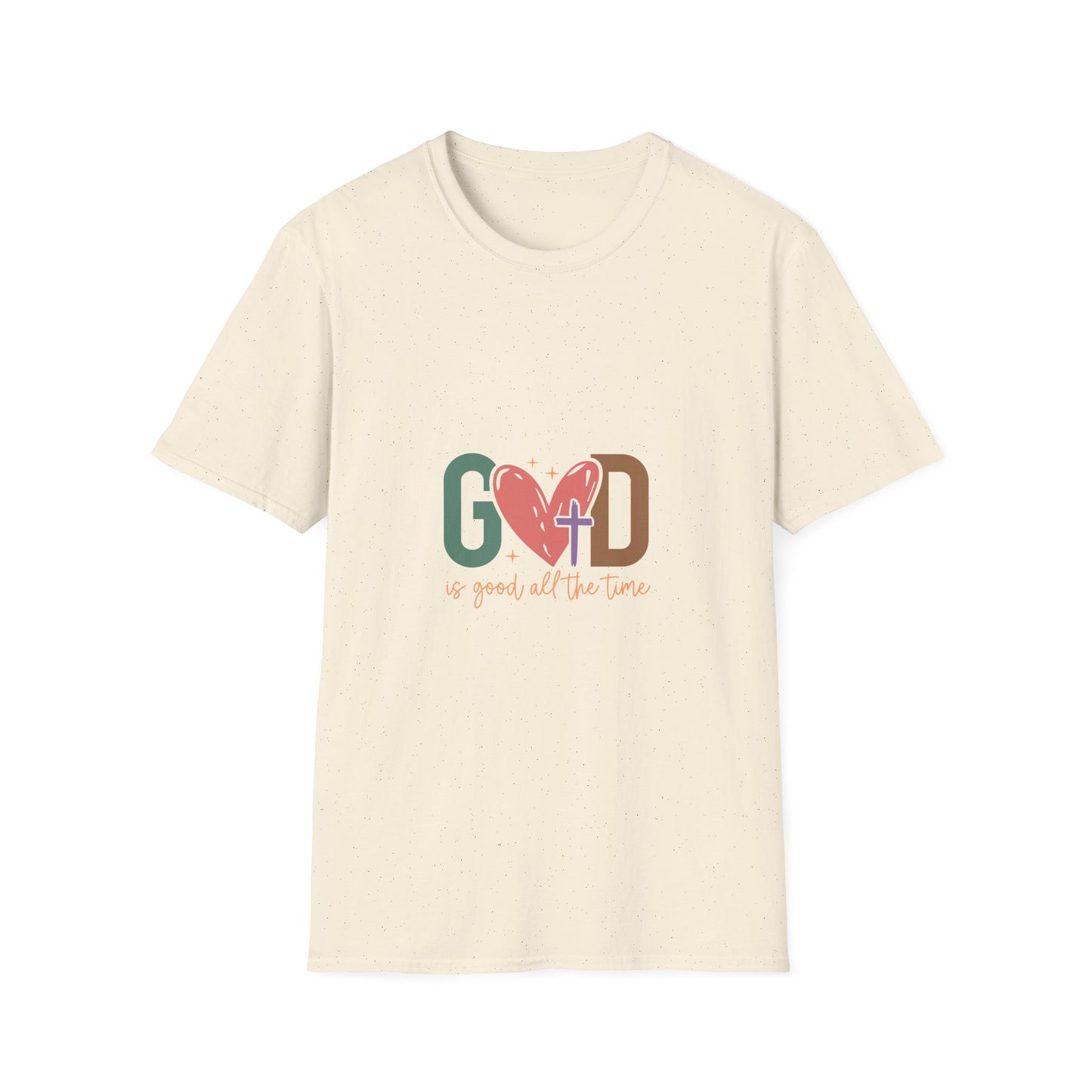 God With Heart Cross T-Shirt — Faith-Based Inspirational Tee