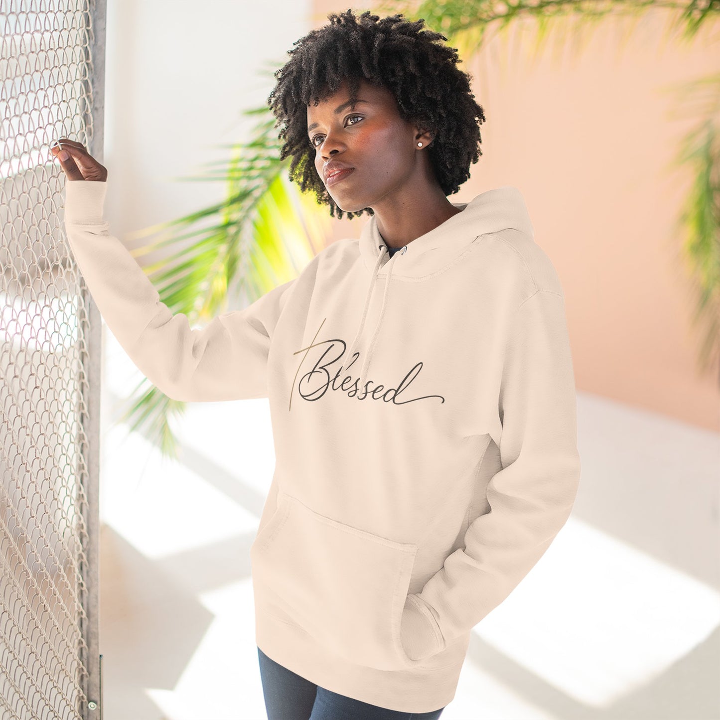Blessed Script Hoodie — Minimalist Inspirational Pullover