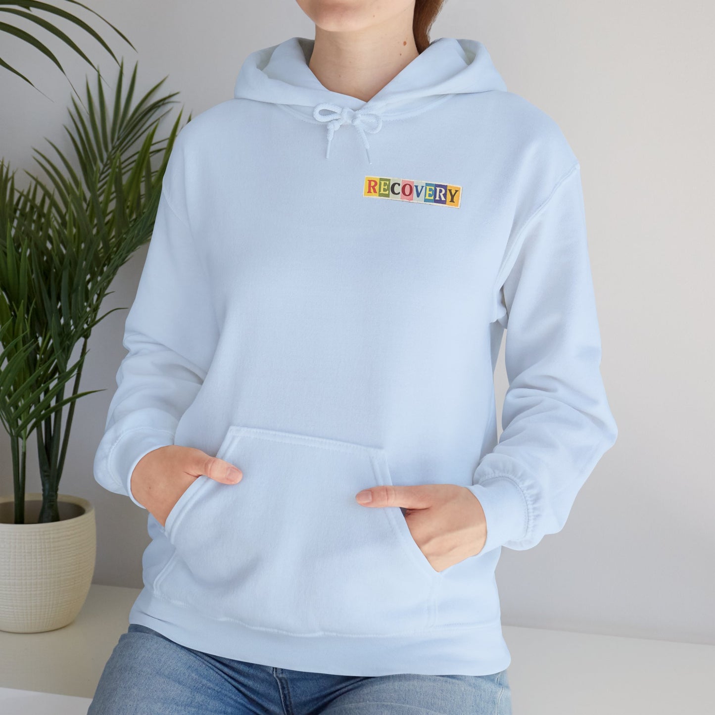 Recovery Words Hoodie — Inspirational Word Cloud Hooded Sweatshirt