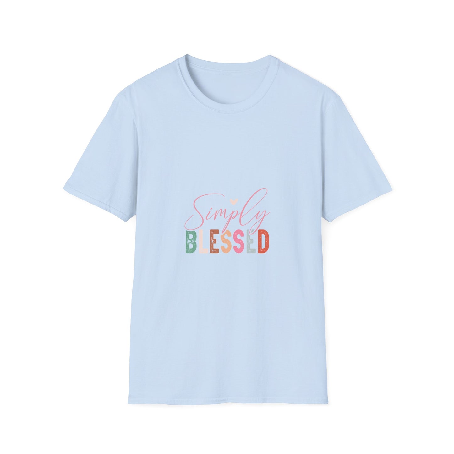 Simply Blessed T-Shirt — Pastel Script Faith Tee