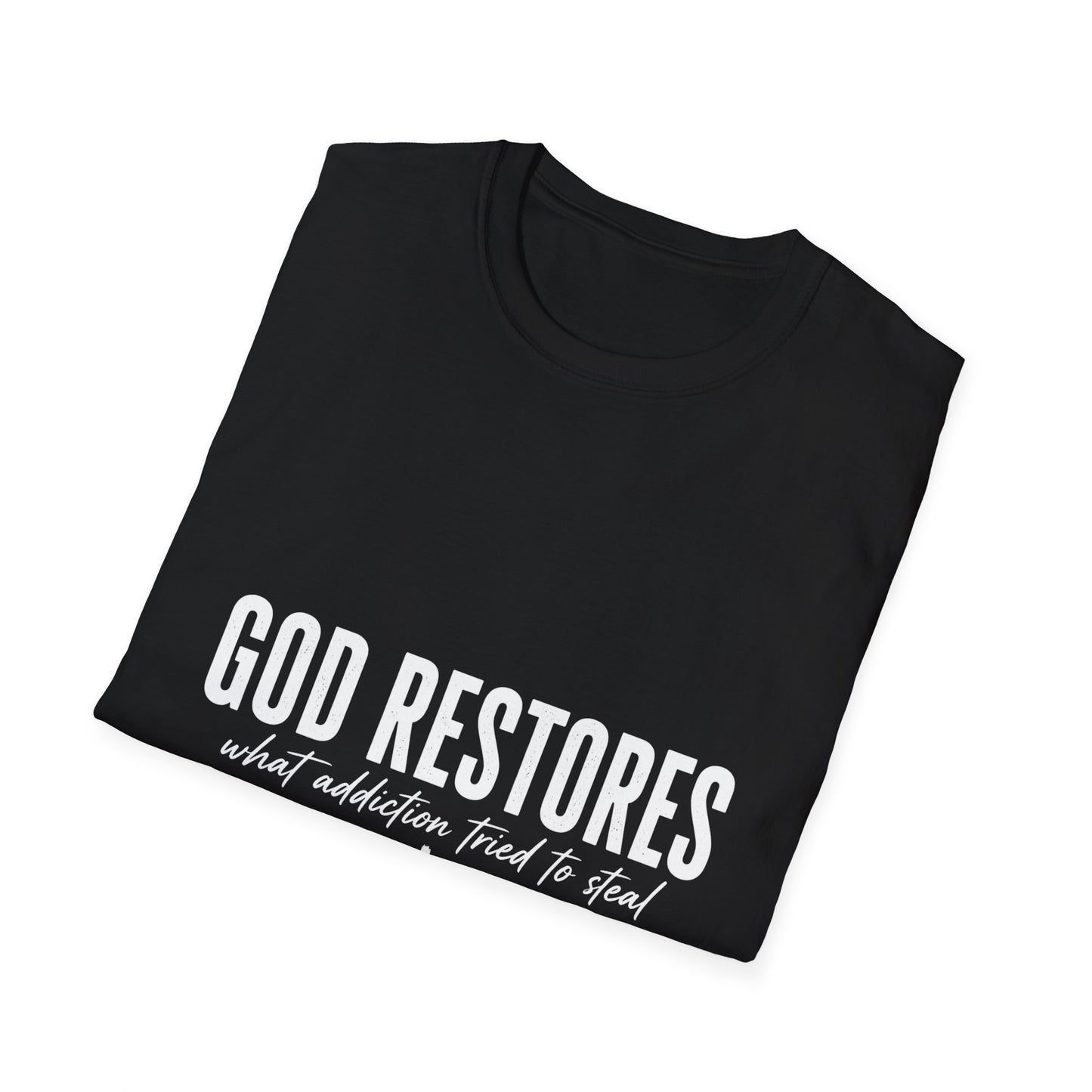 "God Restores" T-Shirt — Inspirational Christian Faith Tee