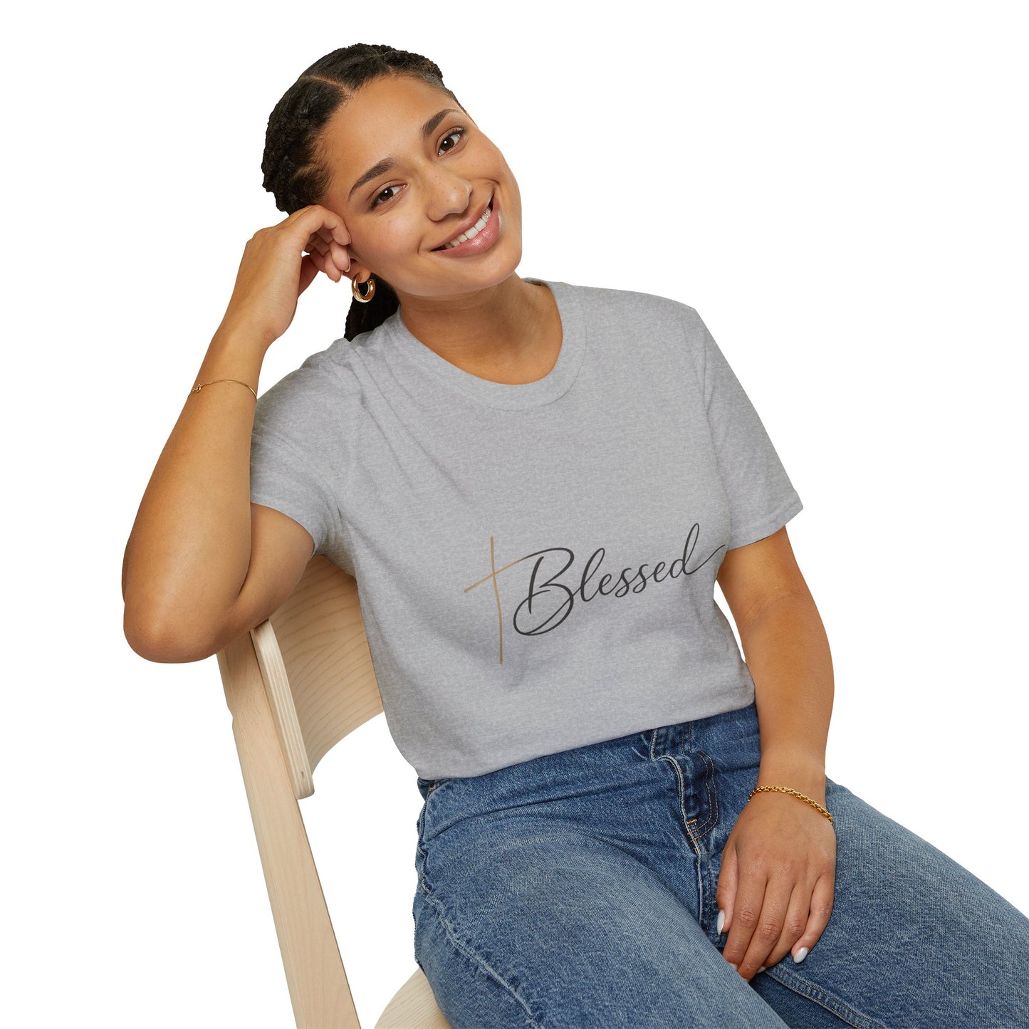 Minimal Gold Cross T-Shirt