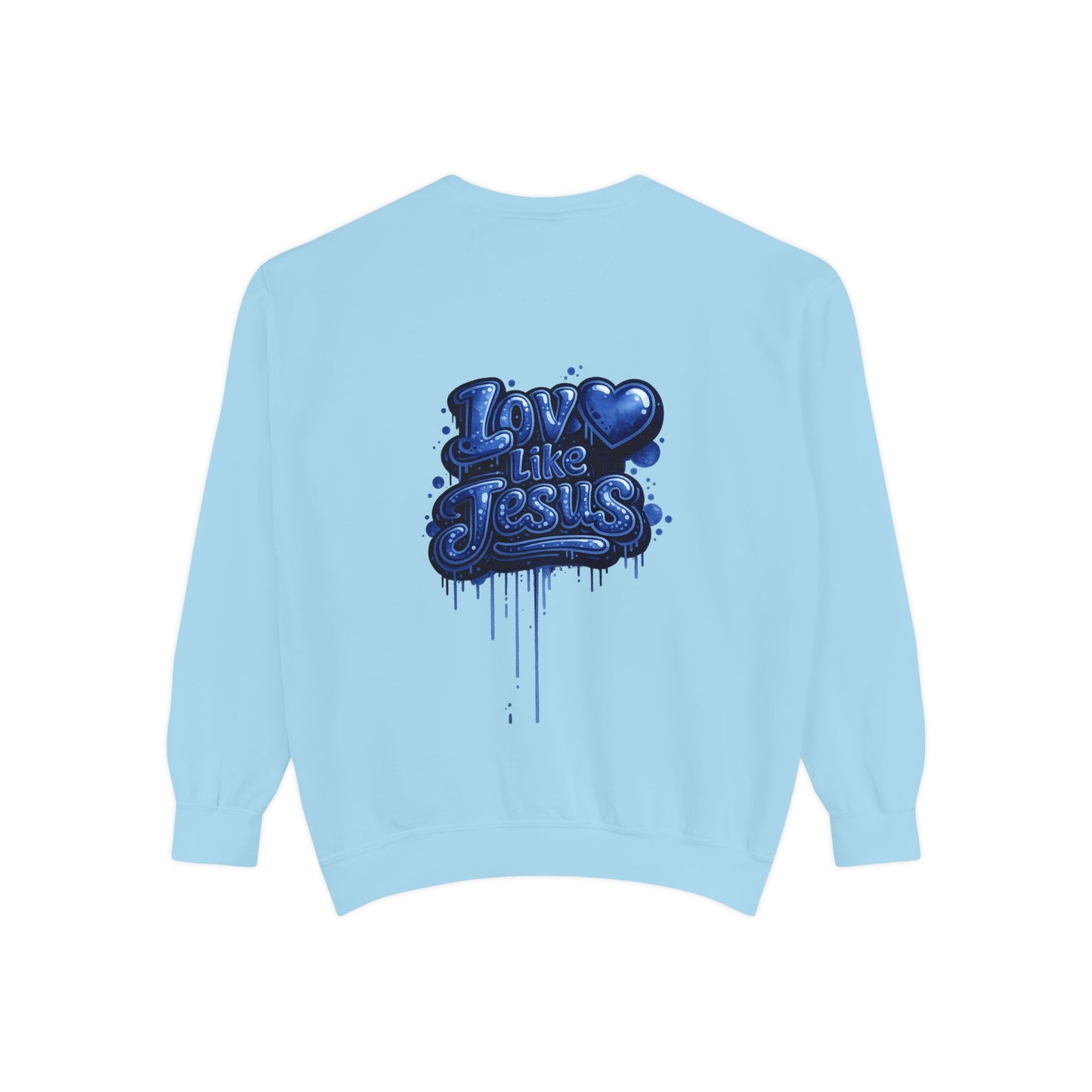 Love Like Jesus Retro Heart Sweatshirt — Women's Christian Graphic