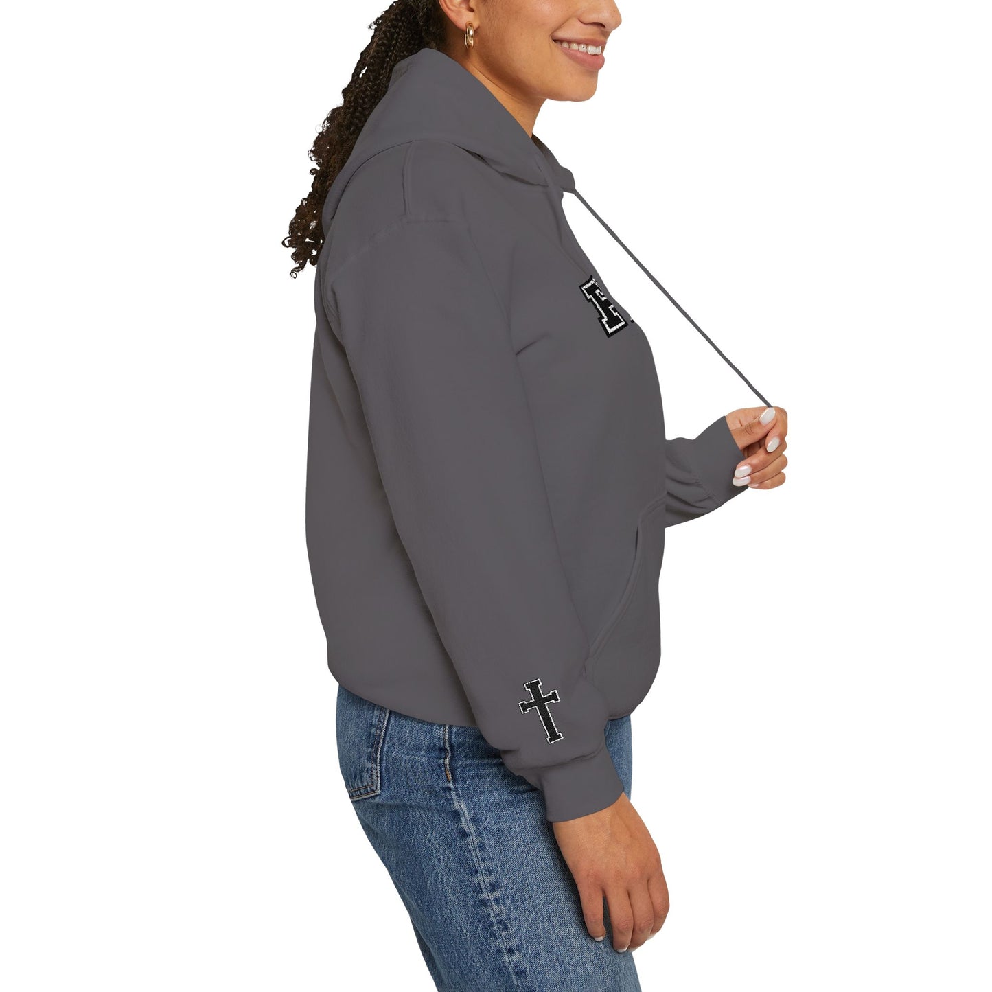FAITH Collegiate Embroidered Hoodie  Bold faith. Everyday comfort.