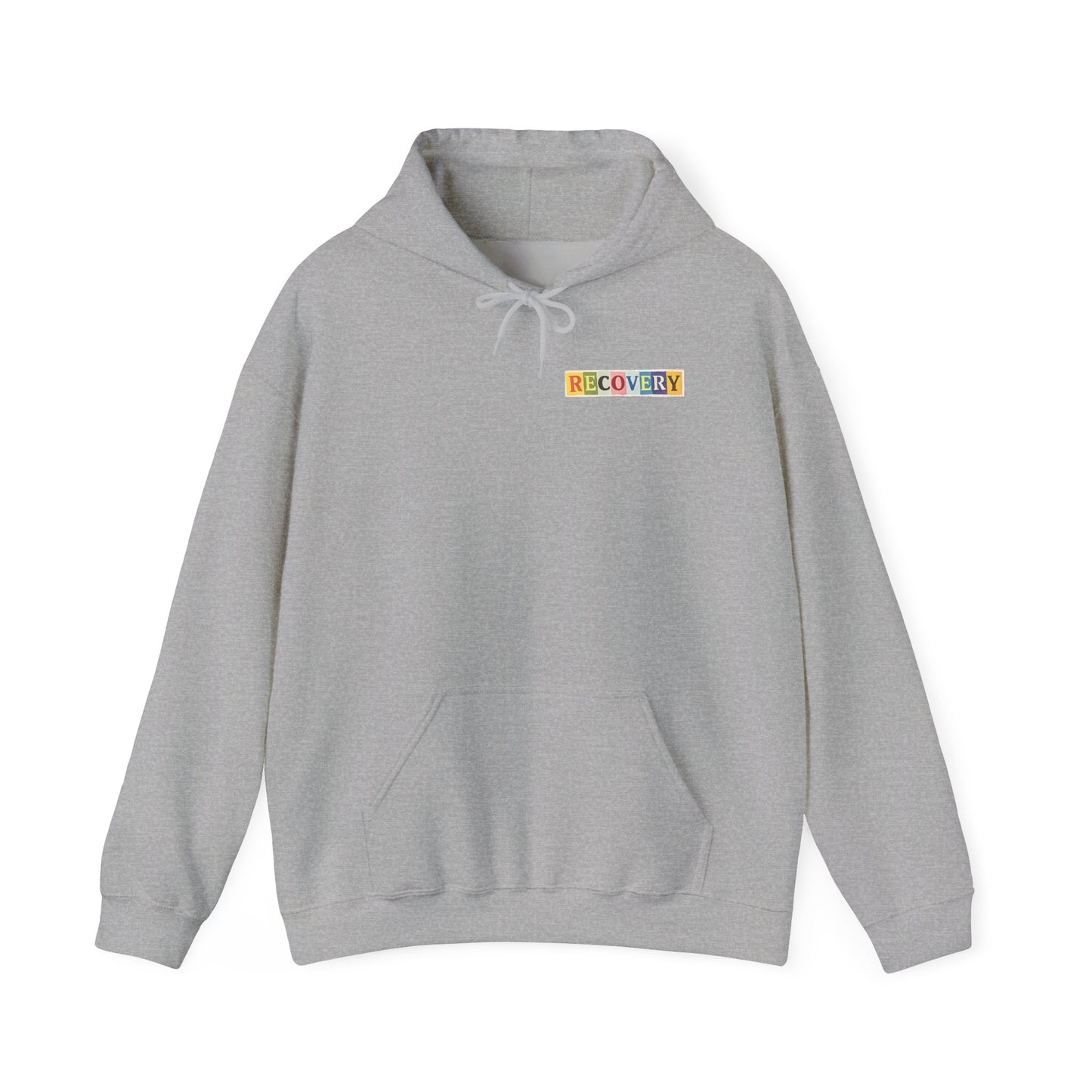 Recovery Words Hoodie — Inspirational Word Cloud Hooded Sweatshirt