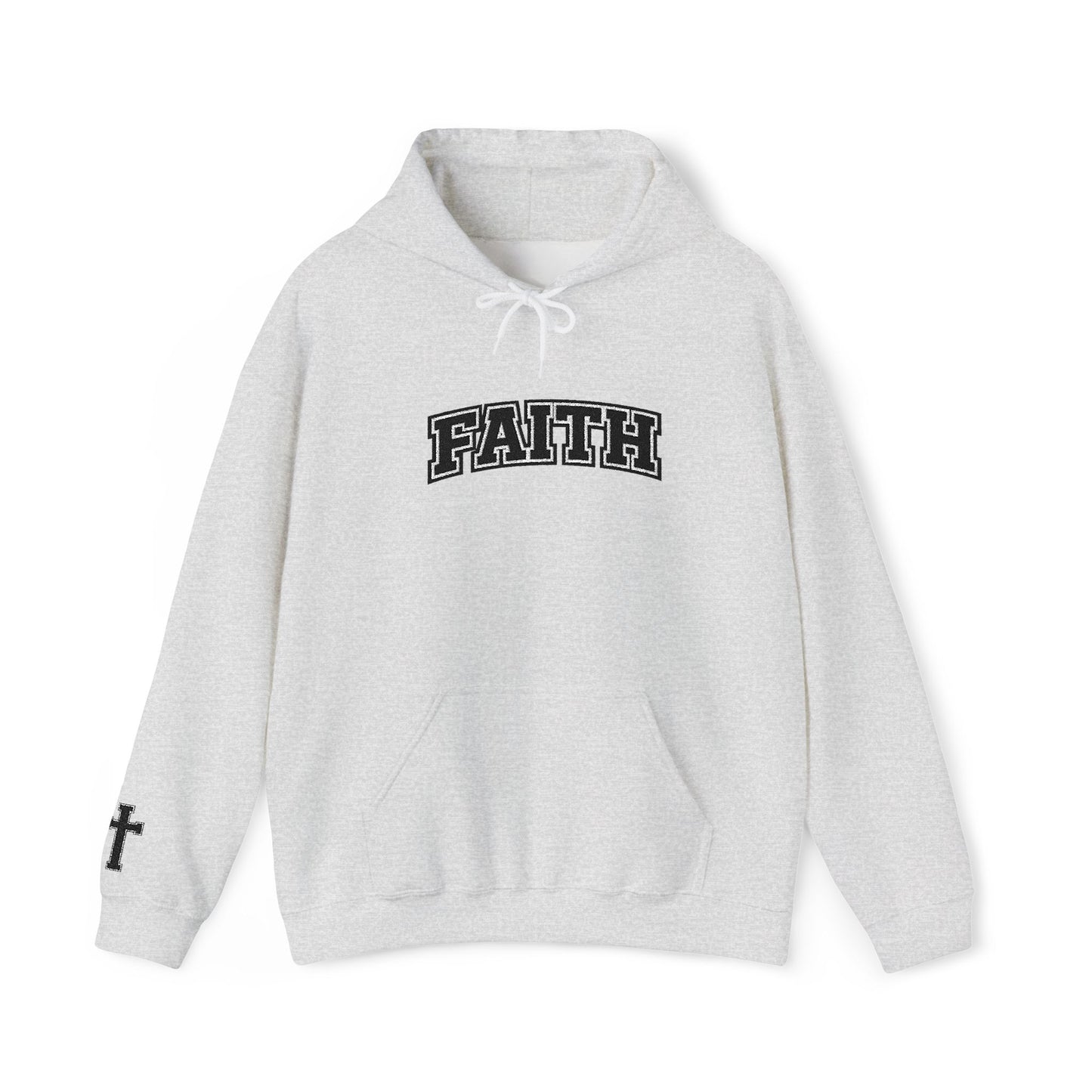 FAITH Collegiate Embroidered Hoodie  Bold faith. Everyday comfort.