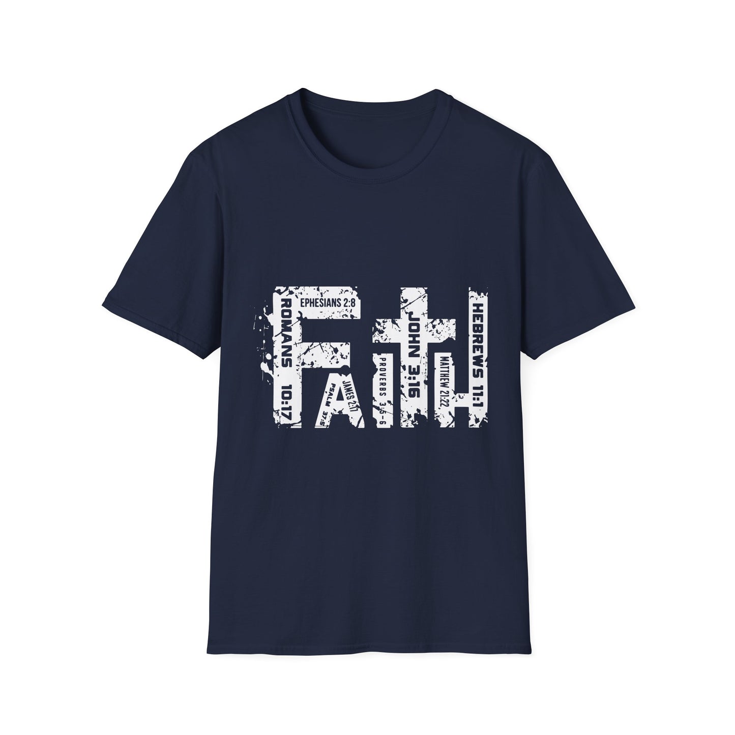 Faith Cross T-Shirt — Christian Scripture Graphic Tee (Ephesians 2:8)