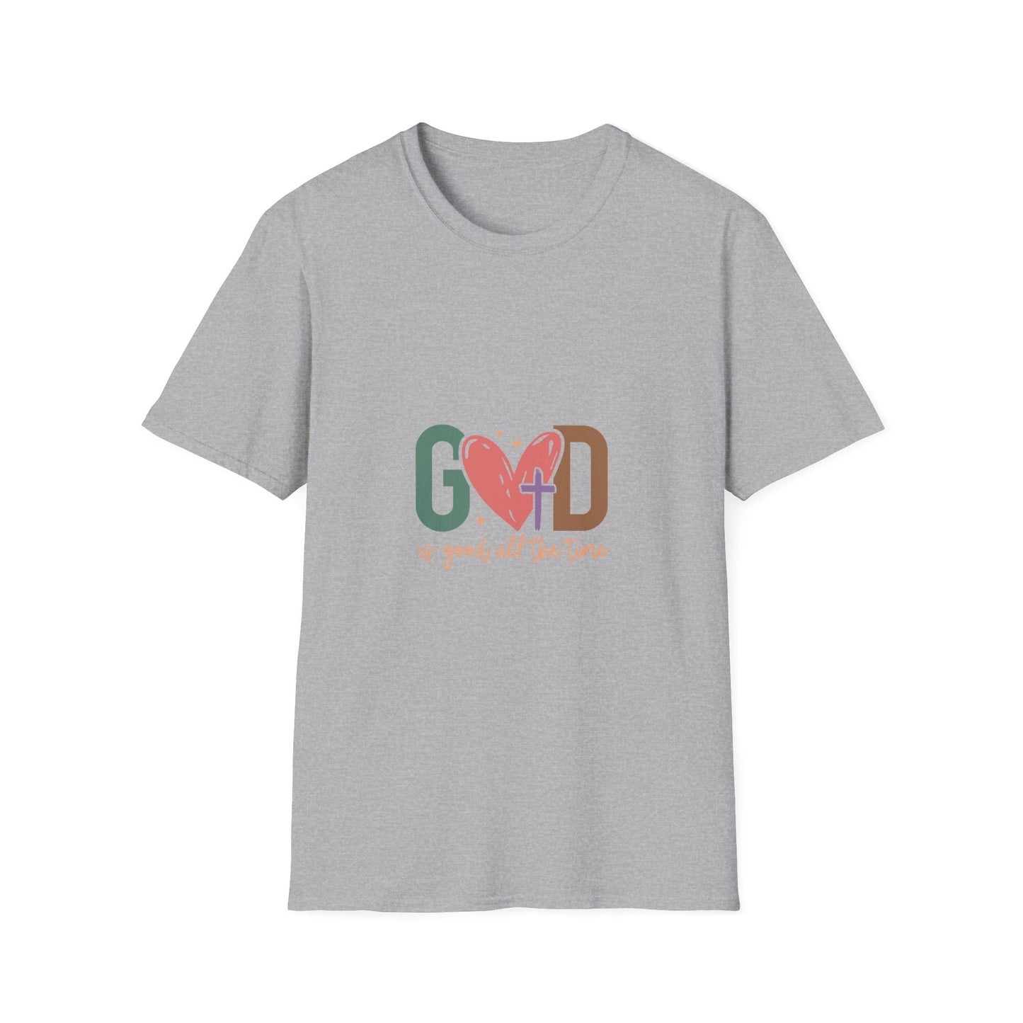 God With Heart Cross T-Shirt — Faith-Based Inspirational Tee