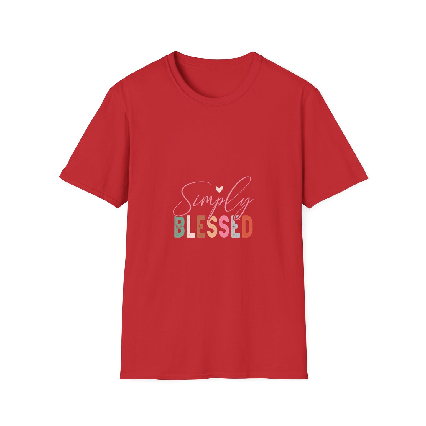 Simply Blessed T-Shirt — Pastel Script Faith Tee