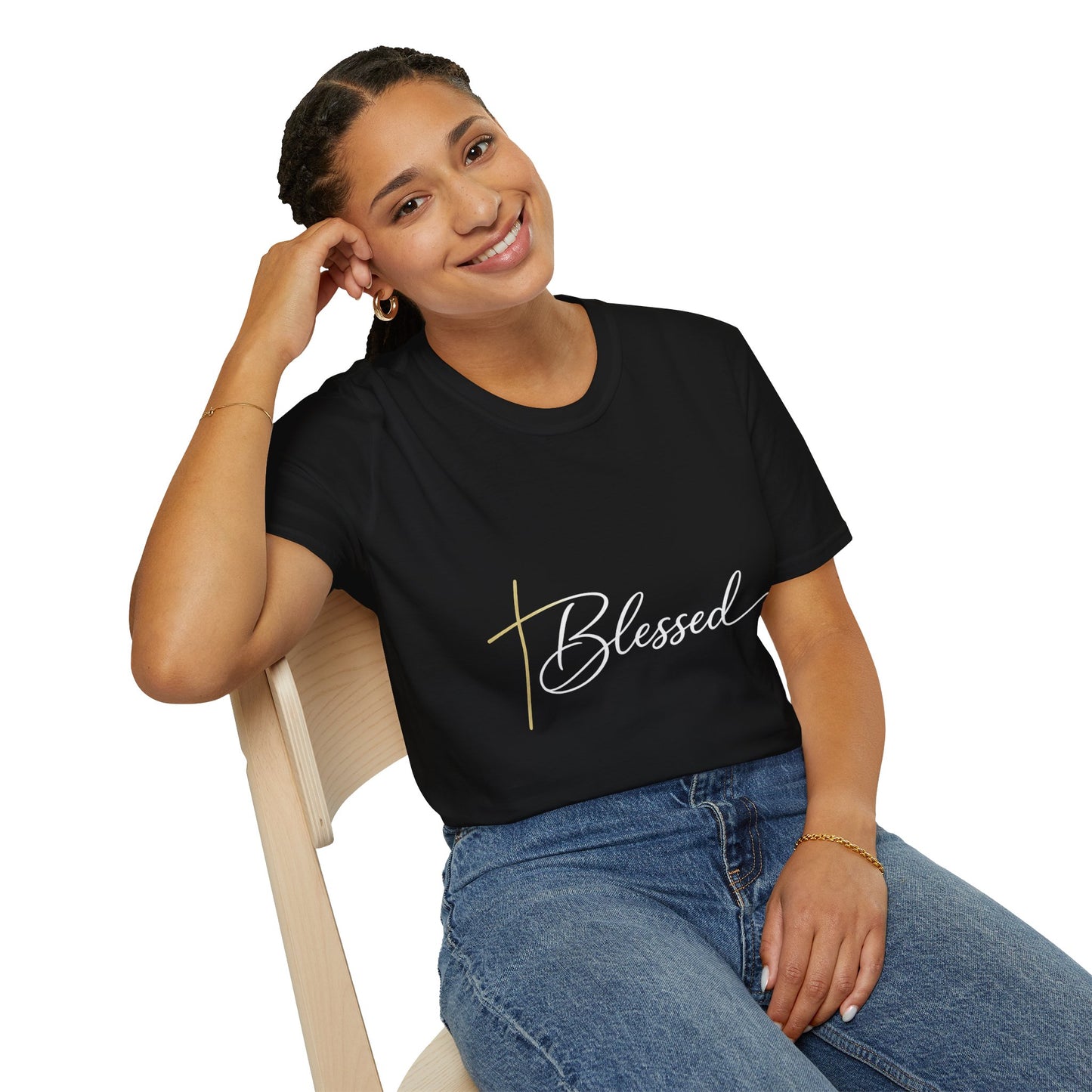 Minimal Gold Cross T-Shirt