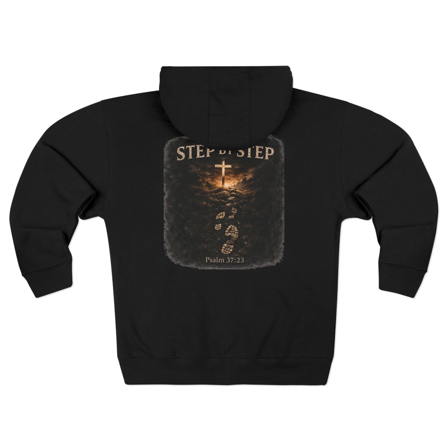 Step by Step Psalm 37:23 Cross Zip Hoodie