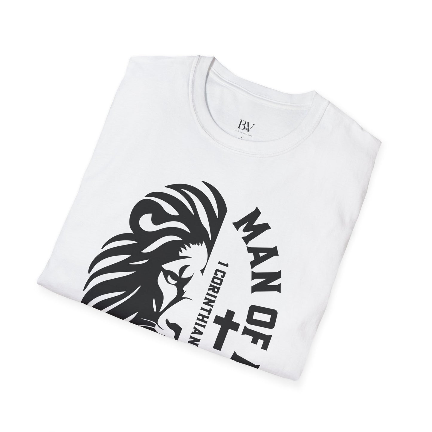 "Man of Faith" Lion T-Shirt — Christian Faith Tee (1 Corinthians 16:13)