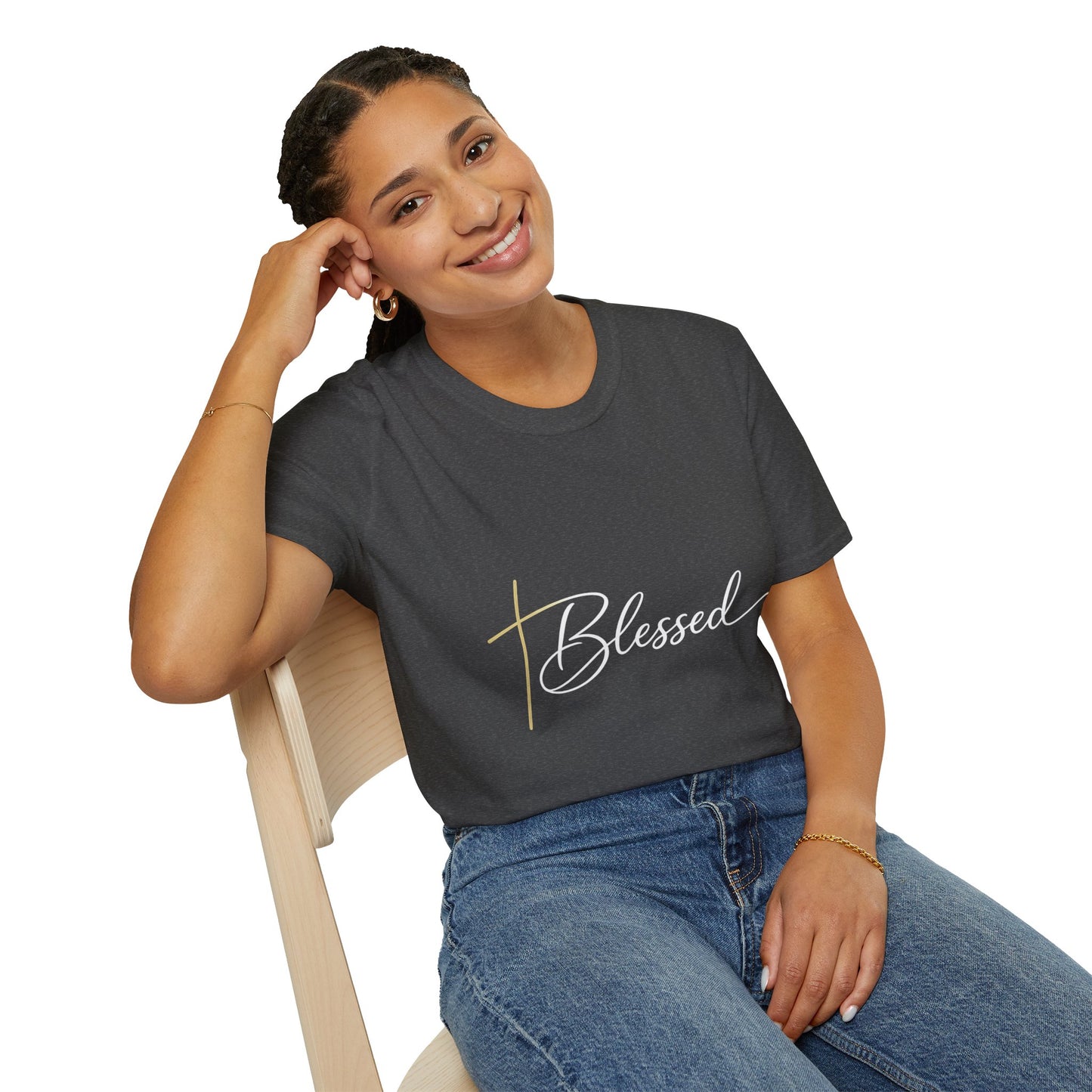 Minimal Gold Cross T-Shirt